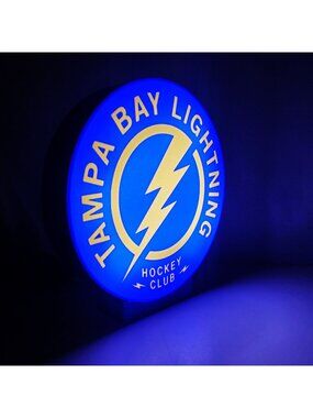 Tampa Bay Lightning LED Light Box - 9" Dimmable USB Powered Hockey Sign - Made i